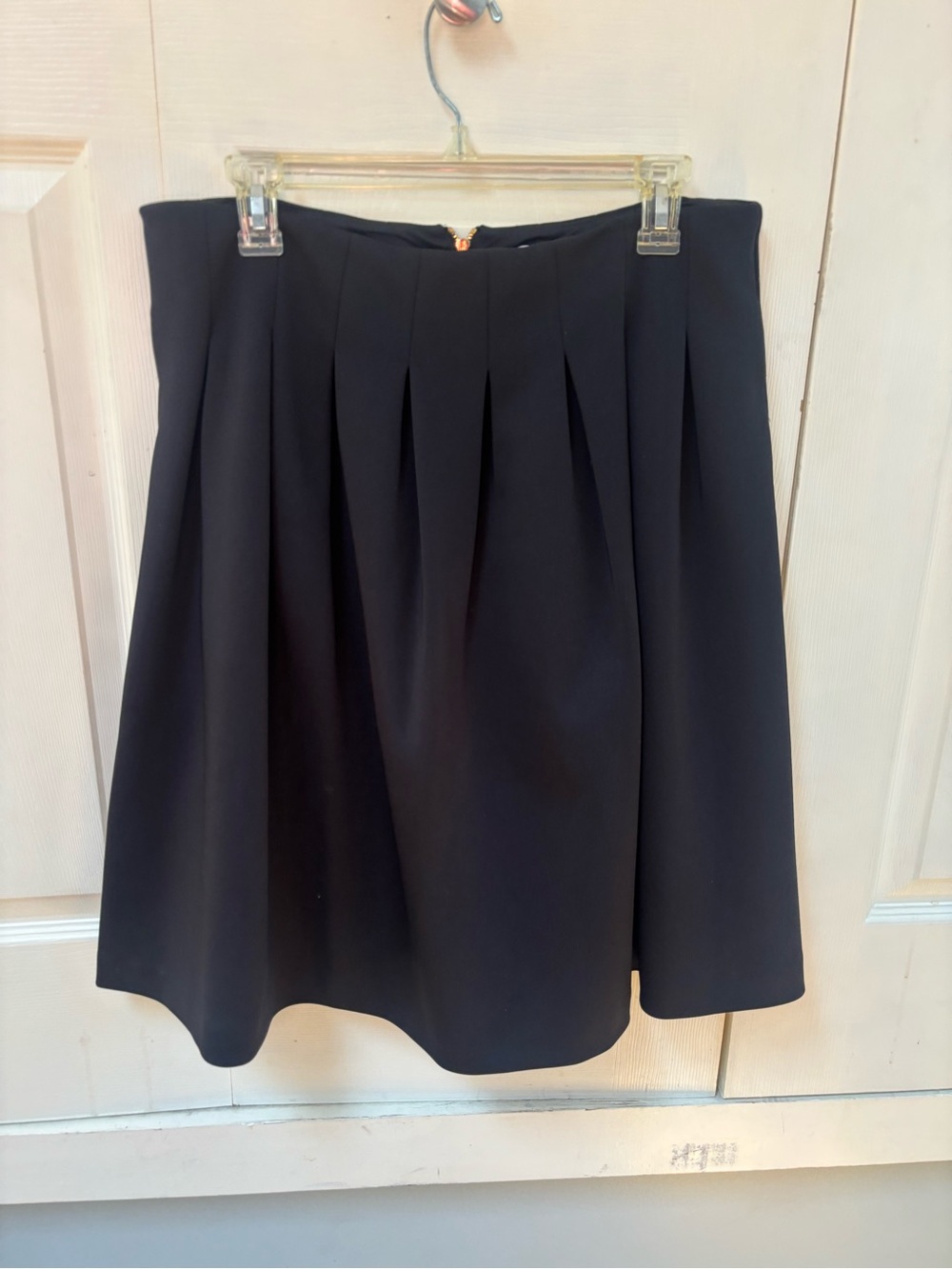 Calvin Klein Black Pleated A-Line Skirt
